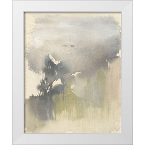Poured Neutrals II White Modern Wood Framed Art Print by Goldberger, Jennifer