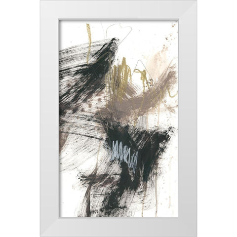 Black, Gold and Taupe II White Modern Wood Framed Art Print by Goldberger, Jennifer