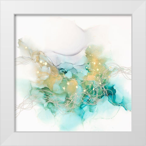 Interwoven Metallics I White Modern Wood Framed Art Print by Goldberger, Jennifer