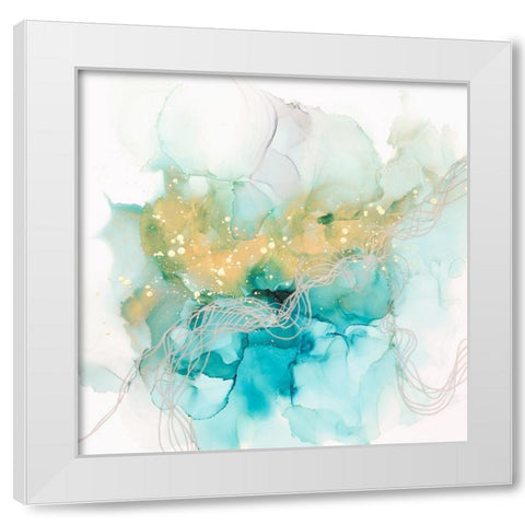 Interwoven Metallics II White Modern Wood Framed Art Print by Goldberger, Jennifer