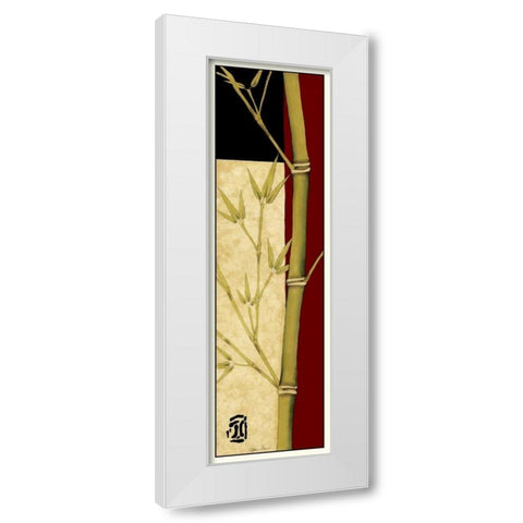 Meditative Bamboo Panel II White Modern Wood Framed Art Print by Goldberger, Jennifer