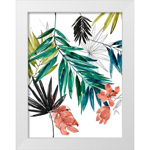 Tropical Composition II White Modern Wood Framed Art Print by Goldberger, Jennifer