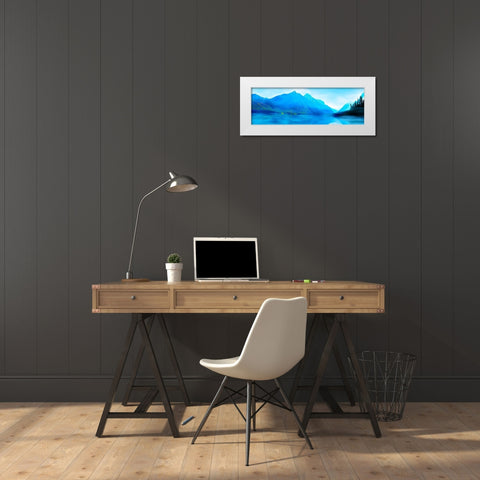 Mountainscape Panorama II White Modern Wood Framed Art Print by McLoughlin, James