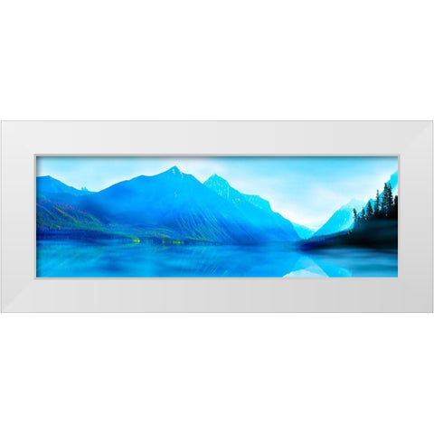 Mountainscape Panorama II White Modern Wood Framed Art Print by McLoughlin, James