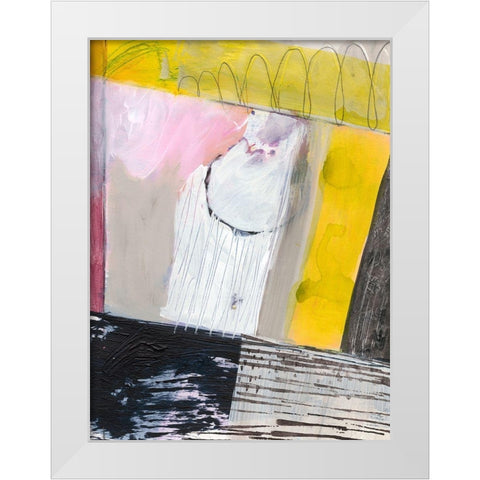 Abstract #27-B White Modern Wood Framed Art Print by Fuchs, Jodi