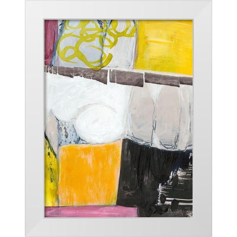 Abstract #27-C White Modern Wood Framed Art Print by Fuchs, Jodi