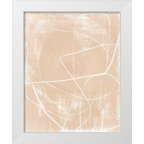 Linje II White Modern Wood Framed Art Print by Vess, June Erica