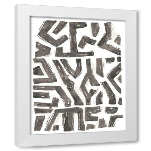 Tribal Geometry III White Modern Wood Framed Art Print by Vess, June Erica