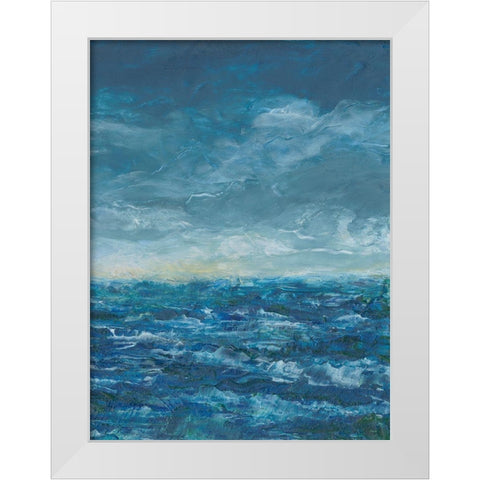 Dark Seas II White Modern Wood Framed Art Print by Chandler, Sharon