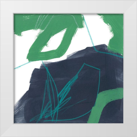 Jungle Gesture I White Modern Wood Framed Art Print by Vess, June Erica