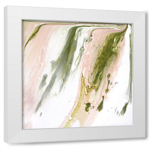 Lime Shimmer II White Modern Wood Framed Art Print by Wang, Melissa