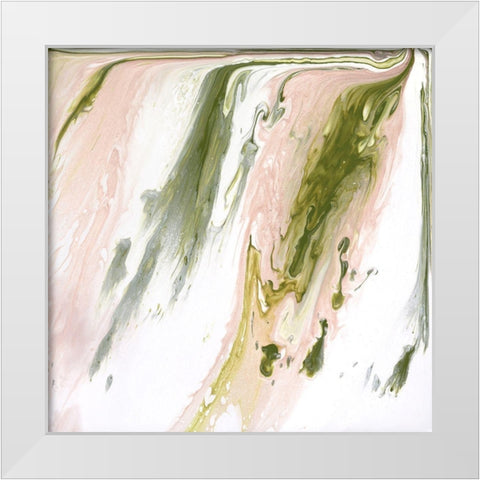 Lime Shimmer II White Modern Wood Framed Art Print by Wang, Melissa