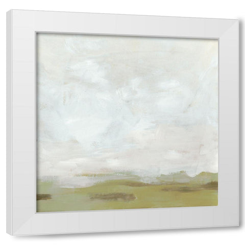 Moss Horizon II White Modern Wood Framed Art Print by Vess, June Erica