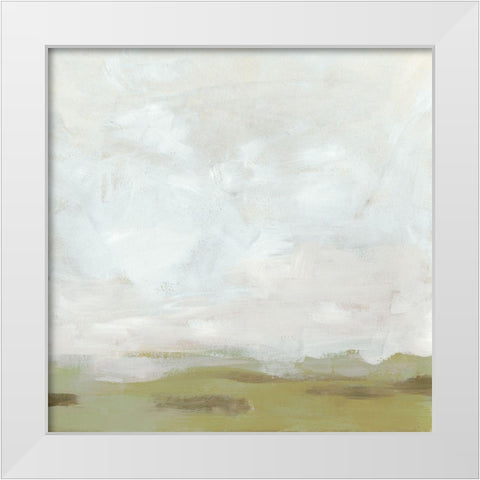 Moss Horizon II White Modern Wood Framed Art Print by Vess, June Erica