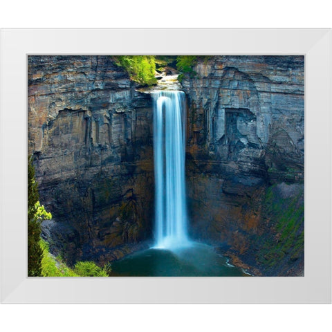 Waterfall Portrait I White Modern Wood Framed Art Print by McLoughlin, James