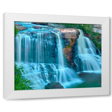 Waterfall Portrait II White Modern Wood Framed Art Print by McLoughlin, James