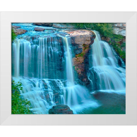 Waterfall Portrait II White Modern Wood Framed Art Print by McLoughlin, James