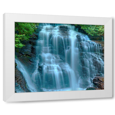 Waterfall Portrait III White Modern Wood Framed Art Print by McLoughlin, James