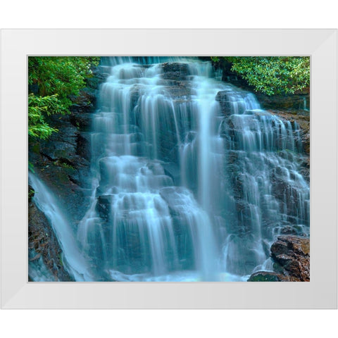 Waterfall Portrait III White Modern Wood Framed Art Print by McLoughlin, James