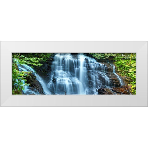 Waterfall Panorama III White Modern Wood Framed Art Print by McLoughlin, James