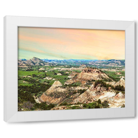 Badlands V White Modern Wood Framed Art Print by McLoughlin, James