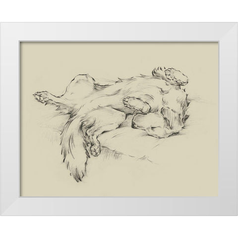 Dog Tired II White Modern Wood Framed Art Print by Harper, Ethan