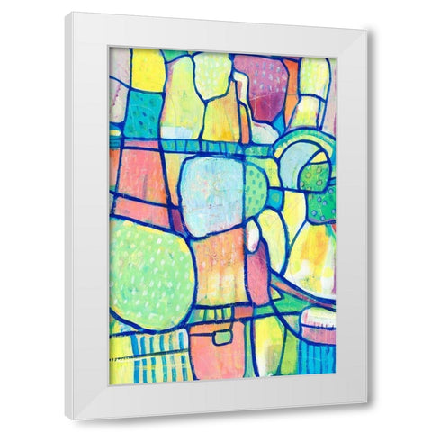 Stained Glass Composition I White Modern Wood Framed Art Print by OToole, Tim