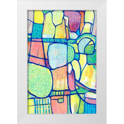 Stained Glass Composition I White Modern Wood Framed Art Print by OToole, Tim