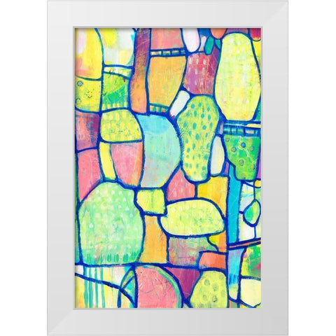Stained Glass Composition II White Modern Wood Framed Art Print by OToole, Tim