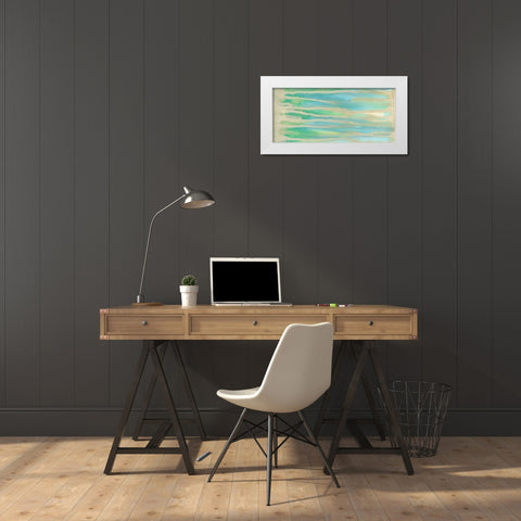 Streaming Sea I White Modern Wood Framed Art Print by Stramel, Renee W.