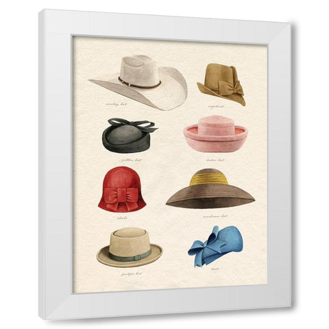 Vintage Hats I White Modern Wood Framed Art Print by Popp, Grace