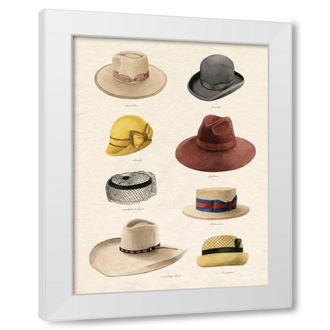 Vintage Hats II White Modern Wood Framed Art Print by Popp, Grace