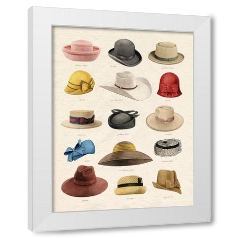 Vintage Hats III White Modern Wood Framed Art Print by Popp, Grace