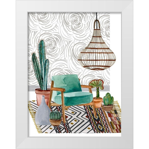 Desert Weavers III White Modern Wood Framed Art Print by Wang, Melissa