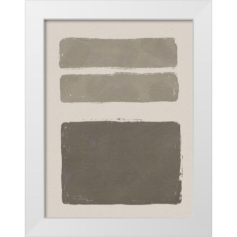 Neutral Color Block III White Modern Wood Framed Art Print by Green, Jacob