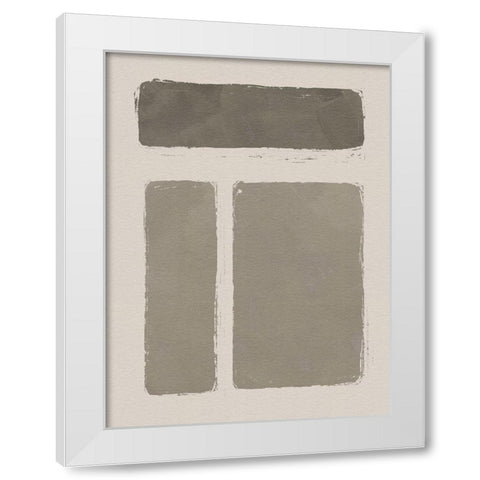 Neutral Color Block IV White Modern Wood Framed Art Print by Green, Jacob