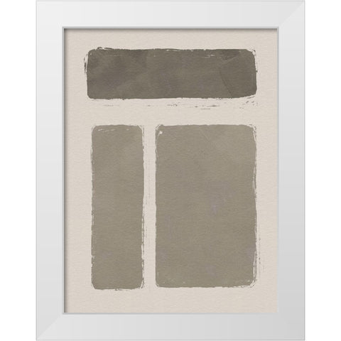 Neutral Color Block IV White Modern Wood Framed Art Print by Green, Jacob