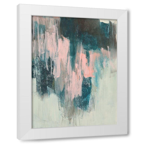 Blush Cascade II White Modern Wood Framed Art Print by Goldberger, Jennifer
