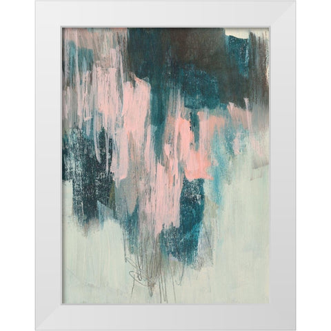 Blush Cascade II White Modern Wood Framed Art Print by Goldberger, Jennifer