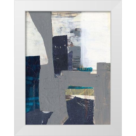 Teal Inset I White Modern Wood Framed Art Print by Goldberger, Jennifer