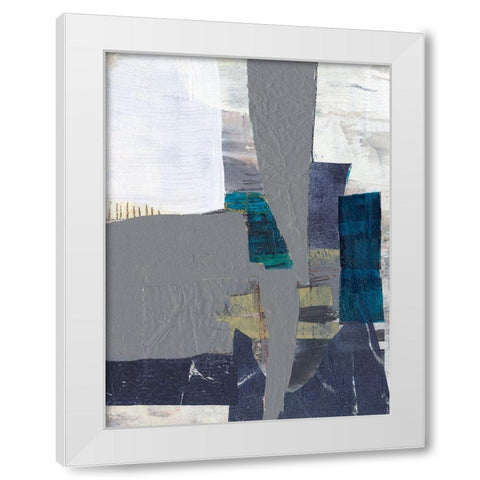 Teal Inset II White Modern Wood Framed Art Print by Goldberger, Jennifer
