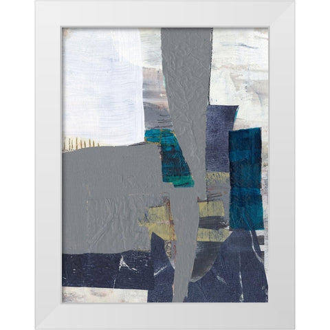 Teal Inset II White Modern Wood Framed Art Print by Goldberger, Jennifer