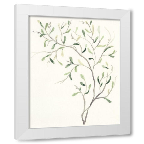Spindle Sprig I White Modern Wood Framed Art Print by Vess, June Erica