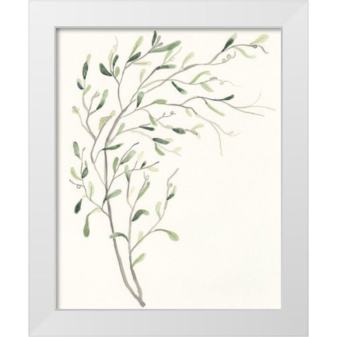 Spindle Sprig II White Modern Wood Framed Art Print by Vess, June Erica