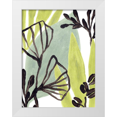 Tropical Collage II White Modern Wood Framed Art Print by Vess, June Erica