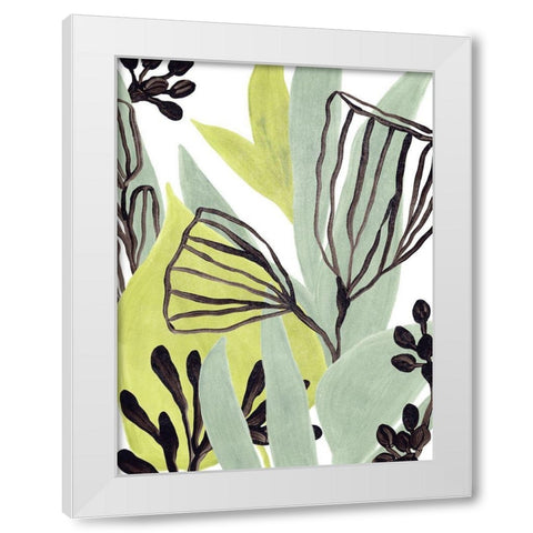 Tropical Collage IV White Modern Wood Framed Art Print by Vess, June Erica