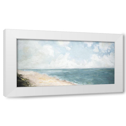 Beach View White Modern Wood Framed Art Print by Parsons, Marian