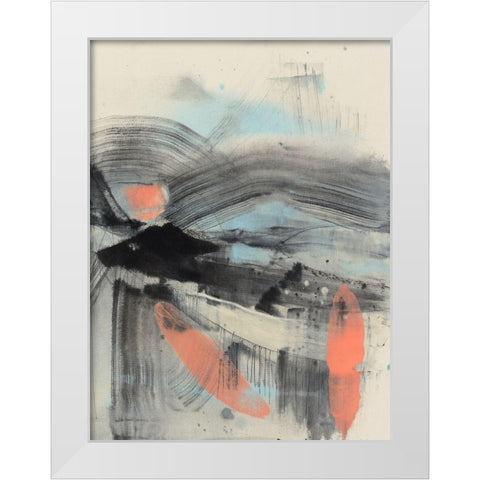 Embellished Twisting Range I White Modern Wood Framed Art Print by Goldberger, Jennifer