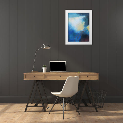 Blue Wash II White Modern Wood Framed Art Print by Jerry, Alison