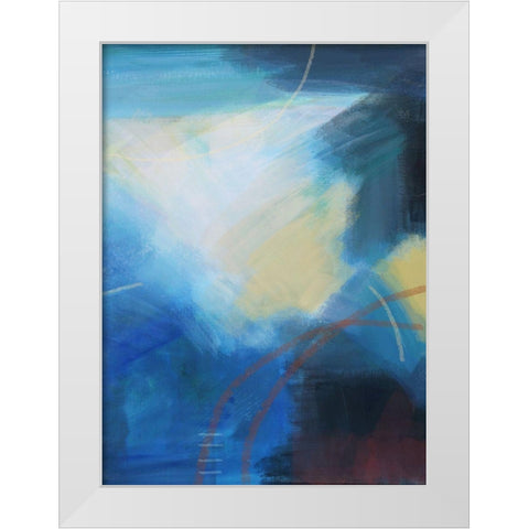 Blue Wash II White Modern Wood Framed Art Print by Jerry, Alison